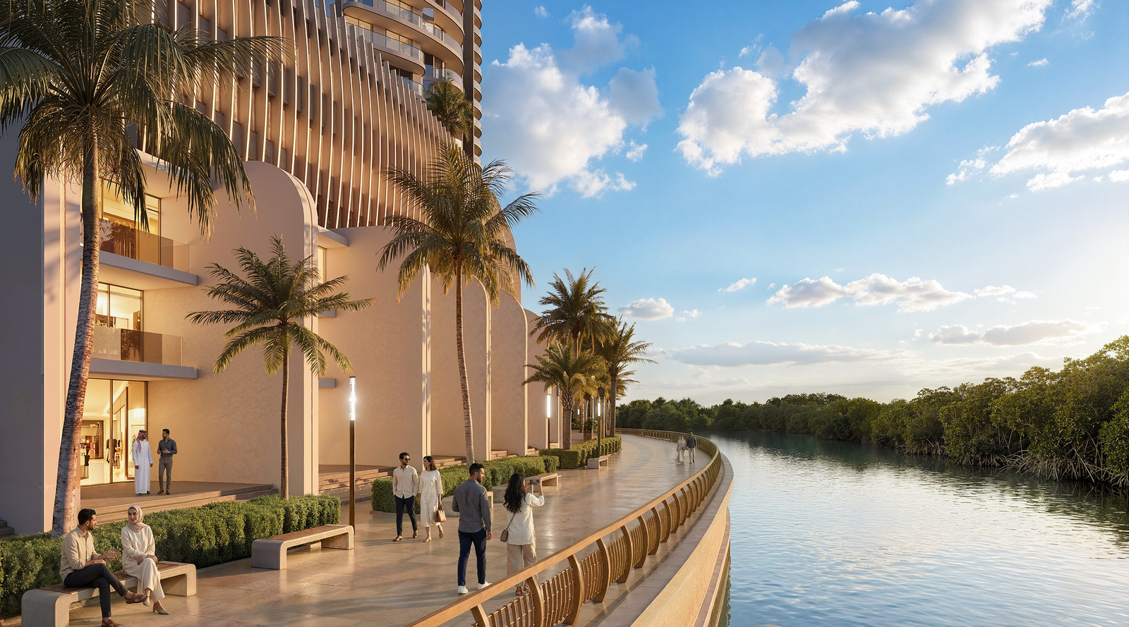 Radisson Residences Al Reem Island branded waterfront residential towers with landscaped podium views in Abu Dhabi